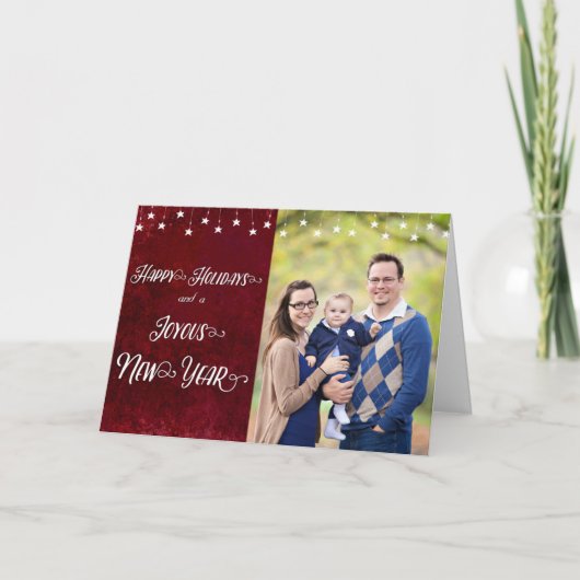 Prettige feestdagen (plural:)/Joyous Foto van het Kaart (Voorkant)