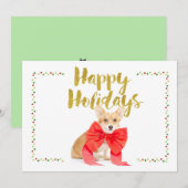 Prettige feestdagen (plural:) Kaart Corgi (Voorkant / Achterkant)