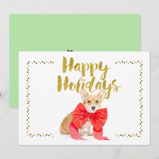 Prettige feestdagen (plural:) Kaart Corgi (Voorkant / Achterkant)