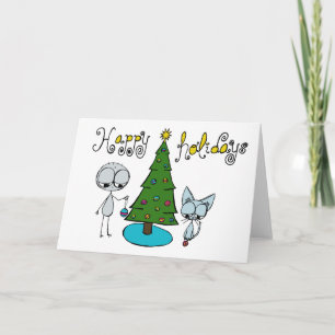 prettige feestdagen (plural:) leuk stokcijfer en kaart