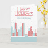 Prettige feestdagen (plural:) van Chicago Kaart (Gele Bloem)