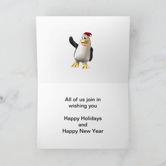 Prettige feestdagen (plural:) van de pinguïntroep (Binnen)