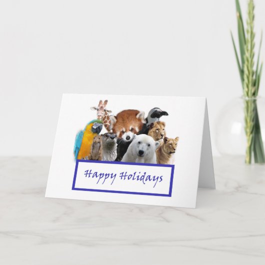 Prettige feestdagen (plural:) van onze Dierentuin! Kaart (Voorkant)