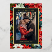 Prettige feestdagen Poinsettia Bloemenfoto Kerst (Voorkant)