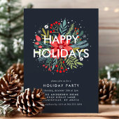 Prettige feestdagen Poinsettia Bouquet Feestdagenkaart