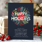 Prettige feestdagen Poinsettia Bouquet Feestdagenkaart