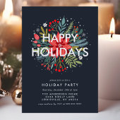 Prettige feestdagen Poinsettia Bouquet Feestdagenkaart