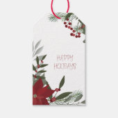 prettige feestdagen Poinsettia Gift Labels Cadeaulabel (Voorkant)