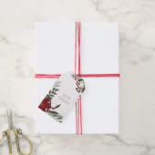 prettige feestdagen Poinsettia Gift Labels Cadeaulabel (Met Touw)
