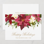 Prettige feestdagen Poinsettia Gold Feestdagenkaart (Voorkant / Achterkant)