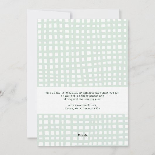 Prettige feestdagen Poinsettia Greenery Pattern Feestdagenkaart (Achterkant)