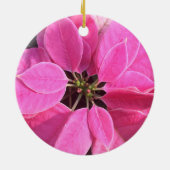 prettige feestdagen Poinsettia Keramisch Ornament (Achterkant)