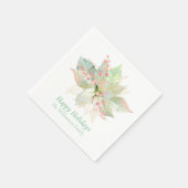 Prettige feestdagen Poinsettia pastel gepersonalis Servet (Hoek)