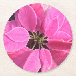 prettige feestdagen Poinsettia Ronde Kartonnen Onderzetter