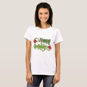 prettige feestdagen Poinsettia T-shirt (Voorkant volledig)