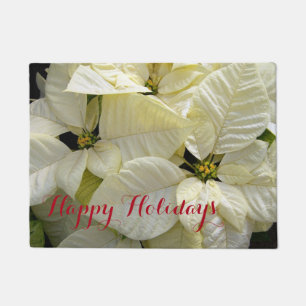 prettige feestdagen Poinsettias Doormat Deurmat