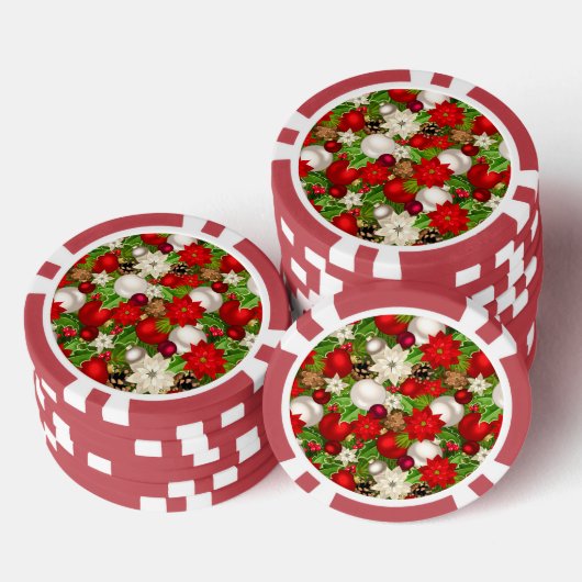 Prettige feestdagen Poker Chips (Opstapeling)