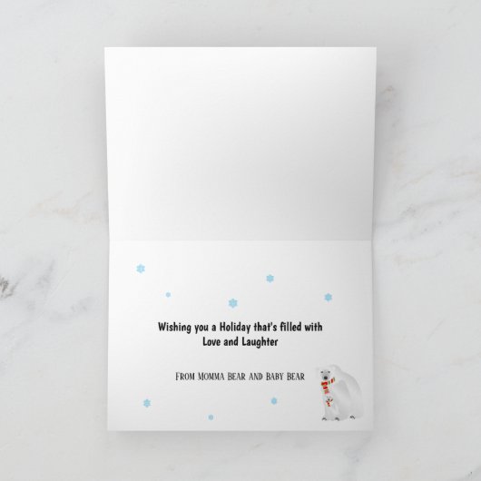 prettige feestdagen Polar Beer en Cub Holiday Card (Binnen)