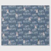 Prettige feestdagen Polar Beer op sterren Cadeaupapier (Vlak)