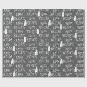 Prettige feestdagen Polar Beer op sterren Cadeaupapier (Vlak)