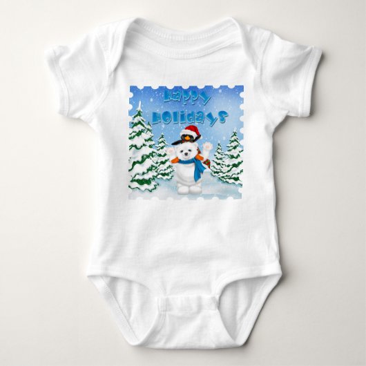 Prettige feestdagen Polar Beer Pinguïn Baby Creepe Romper (Voorkant)