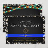 Prettige feestdagen Politie | Kerststijl op maat Feestdagenkaart (Voorkant / Achterkant)