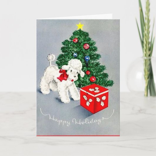 Prettige feestdagen - Poodle Kaart (Voorkant)