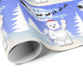 prettige feestdagen poolpapier voor Beren Cadeaupapier (Rol Hoek)
