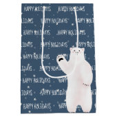 prettige feestdagen poolse Beer op de sterren Medium Cadeauzakje (Achterkant)