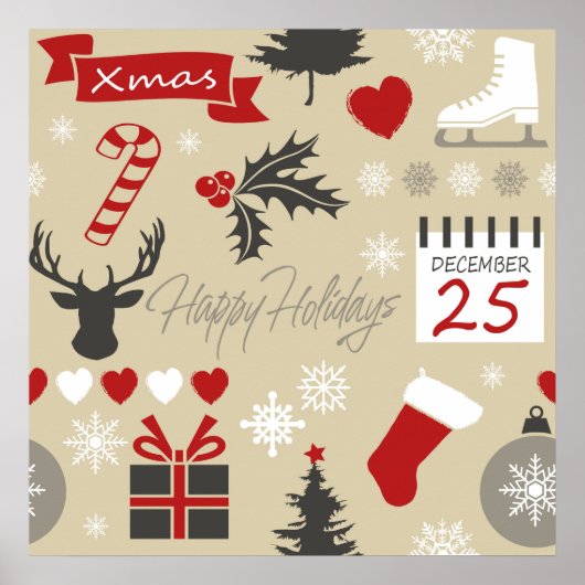 prettige feestdagen poster (Voorkant)