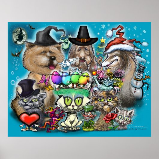 prettige feestdagen poster (Voorkant)