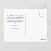 prettige feestdagen prachtige blauwe wintersneeuwv briefkaart (Achterkant)