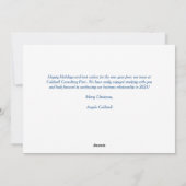 prettige feestdagen prachtige blauwe wintersneeuwv feestdagenkaart (Achterkant)