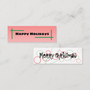 prettige feestdagen/pretkerst mini visitekaartje