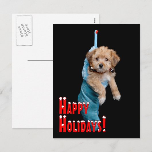 prettige feestdagen Puppy (Voorkant / Achterkant)