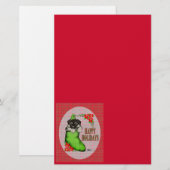 prettige feestdagen Puppy Briefpapier (Voorkant / Achterkant)