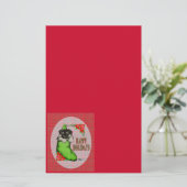 prettige feestdagen Puppy Briefpapier (Staand voorkant)
