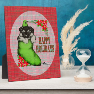 prettige feestdagen Puppy Fotoplaat