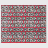 prettige feestdagen QR-code Cadeaupapier (Vlak)