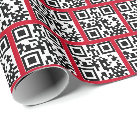 prettige feestdagen QR-code Cadeaupapier (Rol Hoek)