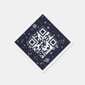 Prettige feestdagen QR-code op sneeuwvlokken Servet (Hoek)
