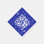 Prettige feestdagen QR-code op sneeuwvlokken Servet (Hoek)