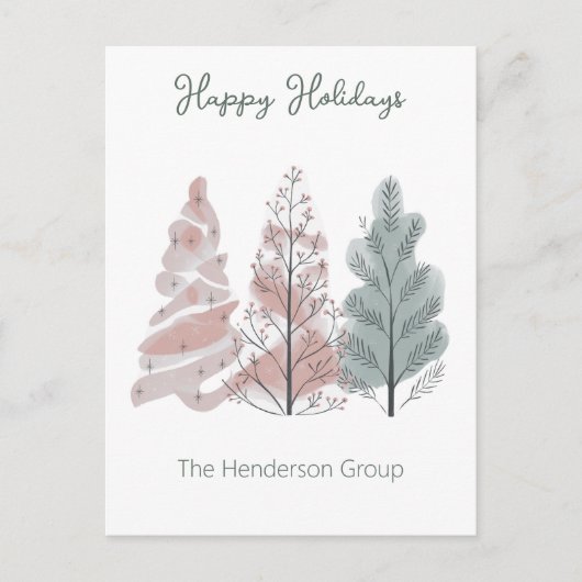 Prettige feestdagen QR-code van Trees Business Com Briefkaart (Voorkant)