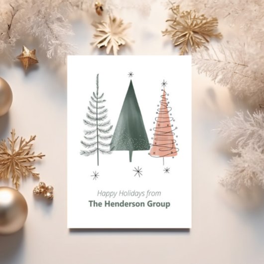 Prettige feestdagen QR-code van Trees Business Com Briefkaart