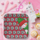 prettige feestdagen QR-codes met Snowman Papieren Bordje (Feest)