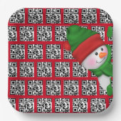 prettige feestdagen QR-codes met Snowman Papieren Bordje (Voorkant)