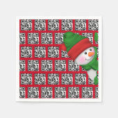 prettige feestdagen QR-codes met Snowman Servet (Voorkant)