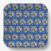 prettige feestdagen QR-codes op blauw Papieren Bordje (Voorkant)
