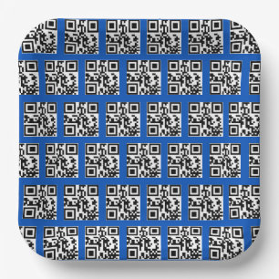 prettige feestdagen QR-codes op blauw Papieren Bordje