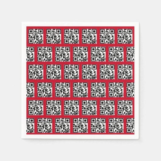 prettige feestdagen QR-codes op rood Servet (Voorkant)